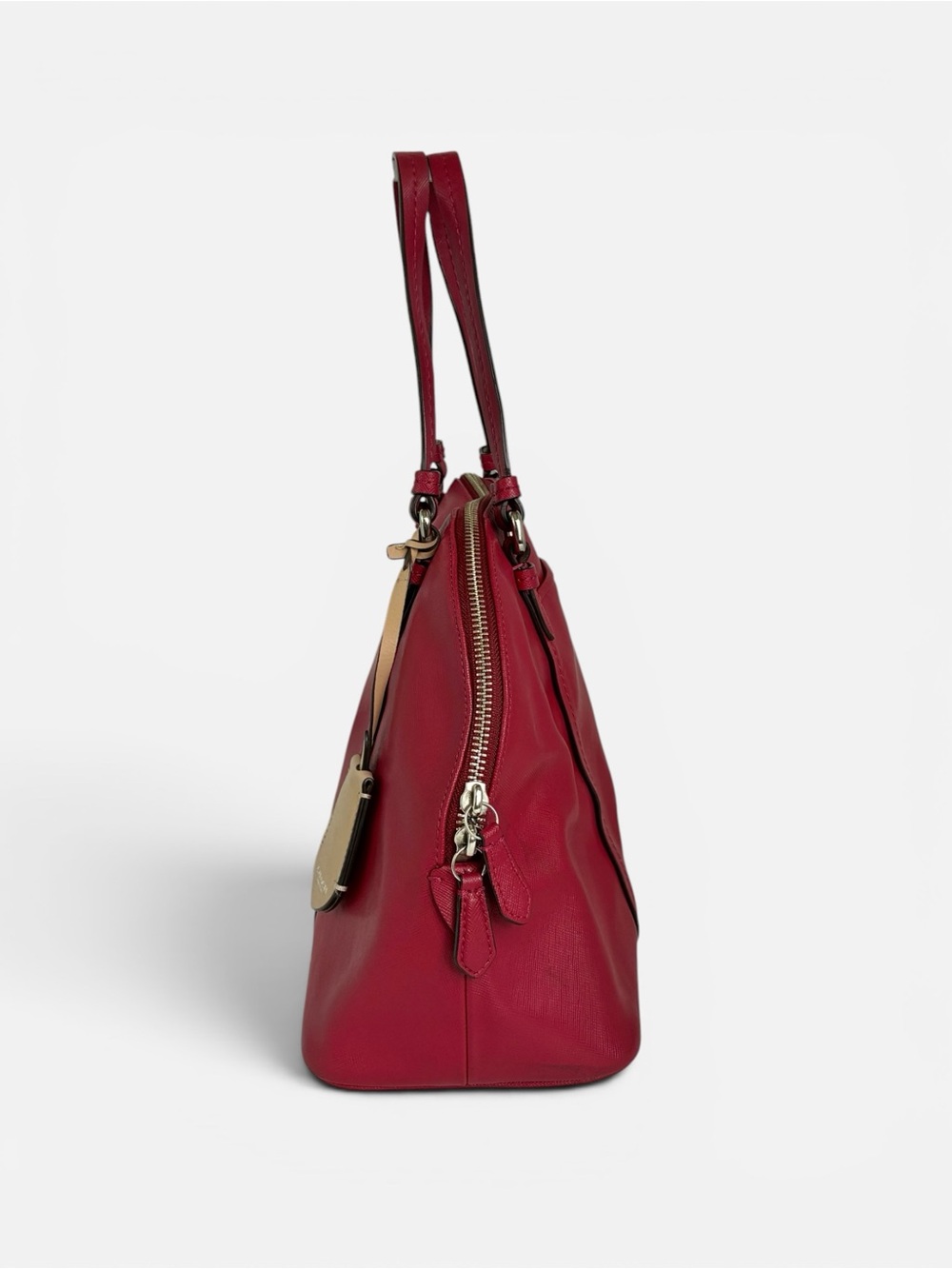 Coach Fuchsia Pink Saffiano Leather Dome Satchel Shoulder Crossbody Bag - Picture 3 of 9